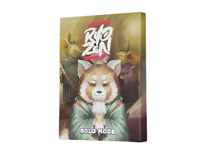 Ryozen: Solo Mode Expansion - Ryozen Solo Mode Expansion board game box featuring an illustrated red panda in traditional clothing with a yellow and brown