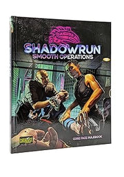 Shadowrun: Smooth Operations - Smooth Operations hardcover book with cyberpunk-style cover art showing three characters in a dark alley with neon lighting.