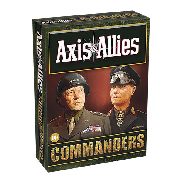 Axis & Allies: Commanders (PREORDER) - Axis & Allies Commanders expansion box featuring two military generals on dark green background with bold white and gold.