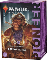 Pioneer Challenger Deck 2021: Orzhov Auras - The Gathering Pioneer Challenger Deck box featuring a steampunk-styled character with goggles and glowing magical effects.