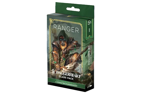 Daggerheart RPG: Class Pack - Ranger (PREORDER) - Green and brown fantasy-themed card pack box featuring a hooded ranger aiming a bow, labeled Daggerheart RPG Class Pack -.