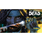 OverPower CCG Premium Playmat: The Walking Dead - Michonne (PREORDER) - Dark illustrated playmat featuring close-up of Michonne holding a katana with The Walking Dead logo.