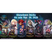 Shadowverse Evolve: Showdown Deck - Swordcraft (PREORDER) - Set of six Shadowverse Evolve Showdown Deck boxes, each featuring distinct fantasy character artwork with vibrant colors on.