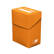 Ultra Pro Poly Deck Box - Orange - Bright orange rectangular poly deck box with a fold-over lid and white Ultra Pro logo on top and "UP" initials on the front.
