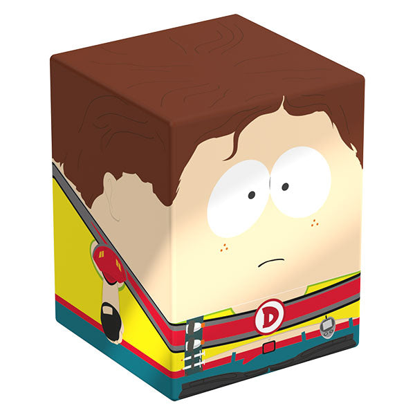 Squaroes 100+ Boulder: South Park: Fractured but Whole - Captain Diabetes (PREORDER) - Cube-shaped deck box featuring Captain Diabetes character from South Park, colorful costume details on sides, smooth finish.