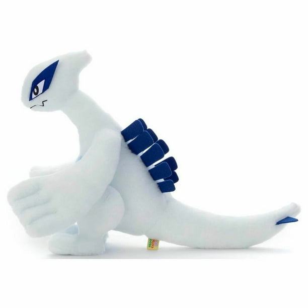 Pokémon I Choose You! - 10" Lugia Plush - White plush Lugia with blue eyes and blue spikes on back, 10-inch soft stuffed toy.