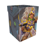 Deckbox PRO 100+ Tarkir Dragonstorm - Felothar the Steadfast / Betor, Ancestor's Voice - Sturdy rectangular card deck box featuring vibrant fantasy warrior artwork in purple armor with a geometric background.