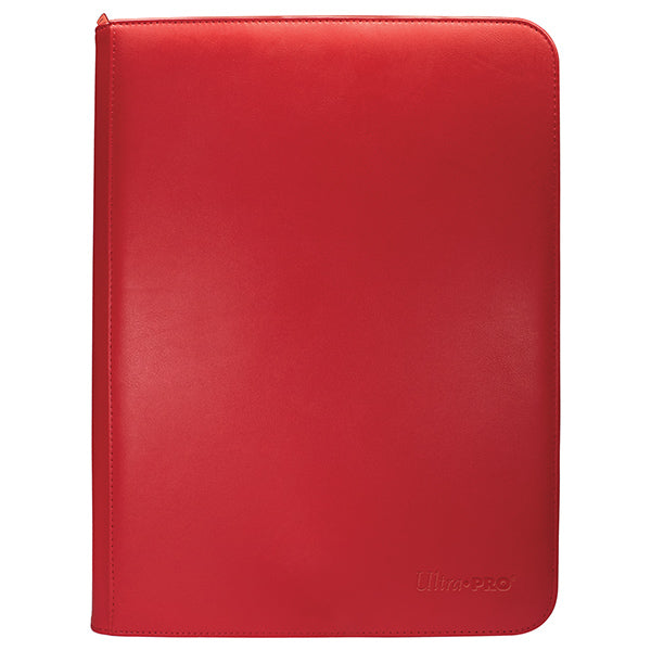 Ultra Pro 9-Pocket Zippered Binder: Vivid - Red (PREORDER) - Red zippered binder with smooth finish and embossed Provo logo in bottom corner.