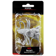 D&D Nolzur's Marvelous Miniatures: Roper - Unpainted gray plastic miniature of a fantastical roper creature with multiple tentacle-like appendages and a rocky, armored