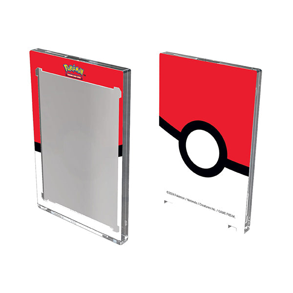 UltraPro One-Touch: Magnetic UV 35pt- Poké Ball - Red and white rectangular magnetic card holder with Poké Ball design and UltraPro branding on the back.