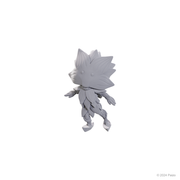 Pathfinder Battles Deep Cuts: Lotus Leshy and Flytrap Leshy - Gray unpainted miniature of a small humanoid plant creature with leaf-like head and body details.