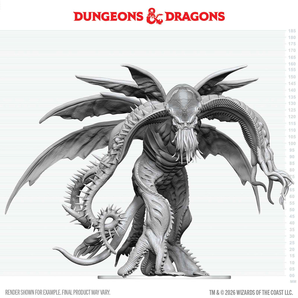 D&D Nolzur's Marvelous Miniatures: Cthulhu (PREORDER) - Gray resin miniatures of Cthulhu with detailed tentacles, wings, claws, and a menacing posture.