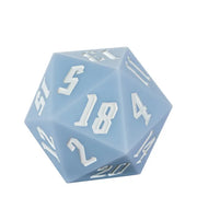 Giant Bouncy D20 - Light Blue - Light blue giant bouncy 20-sided die with white numbers on each face.
