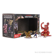 D&D Icons of the Realms: Phandelver and Below: The Shattered Obelisk Limited Edition Boxed Set - Black and purple boxed set with fantasy creature miniatures, including a red monster, brown dragon, and small human figures.
