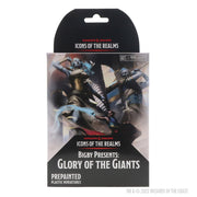 D&D Icons of the Realms: Bigby Presents: Glory of Giants Booster - D&D Icons of the Realms booster pack featuring giant warrior miniatures in dark armor with blue skin, displayed on black and