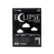 Ultra Pro Eclipse Gloss Deck Protectors: Arctic White - Black rectangular box with white text and cloud graphics, labeled Ultra Pro Eclipse Gloss Deck Protector Sleeves, Arctic.