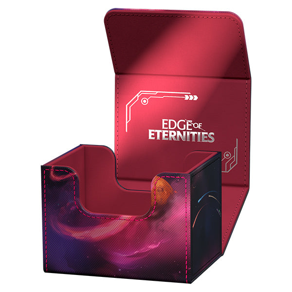Ultimate Guard Sidewinder 100+ Xenoskin: Magic the Gathering: Edge of Eternities - Mana Confluence - Red and black hard deck box with cosmic art and Edge of Eternities logo, designed to hold 100+ cards.
