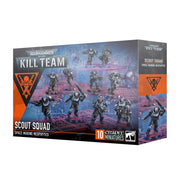 Warhamer 40,000 - Kill Team - Scout Squad - Warhammer 40,000 Kill Team Scout Squad box featuring ten detailed Space Marine Neophyte miniatures in gray plastic on.
