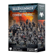 Warhammer 40,000 - Raven Guard - Combat Patrol - Warhammer 40,000 Raven Guard Combat Patrol box featuring 17 detailed black and grey miniature warrior figures in dynamic.