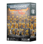 Warhammer 40,000 - Imperial Fists - Combat Patrol - Warhammer 40,000 Imperial Fists Combat Patrol box featuring 21 yellow-armored Space Marines with detailed weapons and armor.