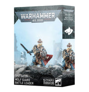 Warhammer 40,000 - Space Wolves - Wolf Guard Battle Leader - Warhammer 40,000 Space Wolves Wolf Guard Battle Leader miniature in detailed armor with wolf motifs, holding a sword and.