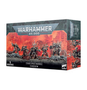 Warhammer 40,000 - Chaos Space marines - Chosen - Boxed set of five detailed plastic Chaos Space Marines miniatures from Warhammer 40,000, featuring dark metallic armor with.