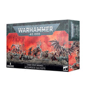 Warhammer 40,000 - Chaos Space Marines - Accursed Cultists - Warhammer 40,000 Chaos Space Marines Accursed Cultists box featuring detailed miniature sets with demonic and armored.