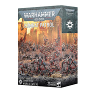 Warhammer 40,000 - World Eaters - Combat Patrol - Warhammer 40,000 World Eaters Combat Patrol box featuring painted red and silver armored miniatures in dynamic battle poses.