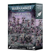 Warhammer 40,000 - Emperor's Children - Combat Patrol - Warhammer 40,000 Emperor's Children Combat Patrol box featuring 17 intricately painted purple and gold armored miniatures in