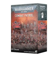 Warhammer 40,000 - Red Corsairs - Combat Patrol (PREORDER) - Warhammer 40,000 Red Corsairs Combat Patrol box featuring red-armored miniature soldiers and a matching armored vehicle on a