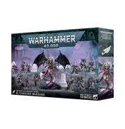 Warhammer 40,000 - Emperor's Children - Blissbound Warband - Warhammer 40,000 Blissbound Warband set featuring purple-armored miniatures with black wings and detailed weaponry on a.