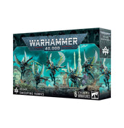 Warhammer 40,000 - Aeldari - Swooping Hawks - Boxed set of six painted Warhammer 40,000 Aeldari Swooping Hawks miniatures with sleek winged armor and dynamic flying poses.