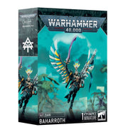 Warhammer 40,000 - Aeldari - Baharroth - Warhammer 40,000 Aeldari Baharroth miniature box featuring a winged armored warrior with blue and gold details wielding a.