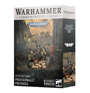 Warhammer 40,000 Commemorative Series - Provisionally Prepared - Warhammer 40,000 Commemorative Series box featuring detailed Astra Militarum miniatures in combat pose with dark, war-torn.