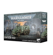 Warhammer 40,000 - Astra Militarum - Centaur RSV (PREORDER) - Boxed Warhammer 40,000 Astra Militarum Centaur RSV model kit with green armored vehicle artwork on front.