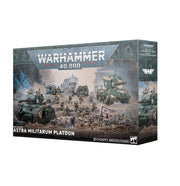 Warhammer 40,000 - Astra Militarum - Platoon Battleforce (PREORDER) - Warhammer 40,000 Astra Militarum Platoon Battleforce box featuring armored tanks and infantry miniatures in a battlefield.