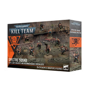 Warhammer 40,000 - Kill Team - Spectre Squad (PREORDER) - Warhammer 40,000 Kill Team Spectre Squad box featuring detailed miniature infantry in dark armor with orange accents, posed.