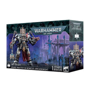 Warhammer 40,000 - Grey Knights - Grand Master in Nemesis Dreadknight - Grey armored Warhammer 40,000 Grey Knights Grand Master in Nemesis Dreadknight miniature with detailed weapons and.