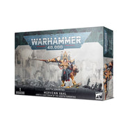 Warhammer 40,000 - Adepta Sororitas - Morvenn Vahl - Warhammer 40,000 Adepta Sororitas Morvenn Vahl miniature boxed set with detailed armored warrior figure wielding a long.