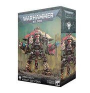 Warhammer 40,000 - Imperial Knights - Knight Questoris - Boxed Warhammer 40,000 Imperial Knights Knight Questoris model kit with detailed mech artwork in red and metallic tones.
