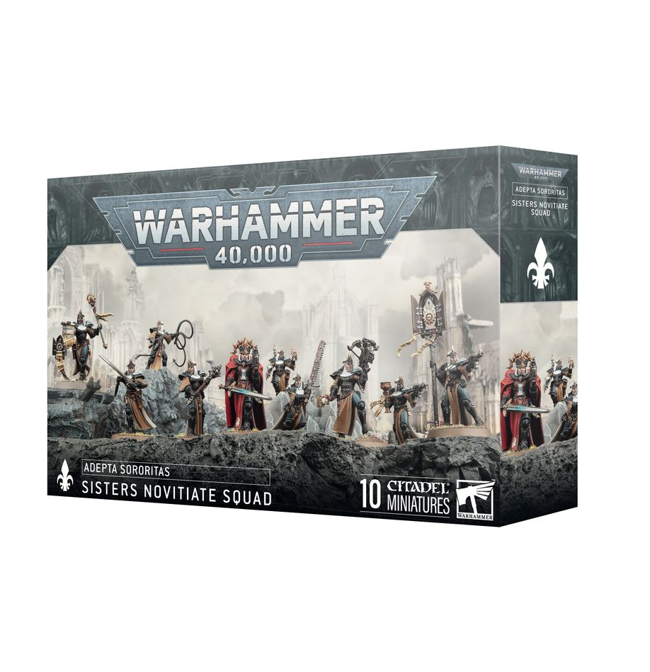 Warhammer 40,000 - Adepta Sororitas - Sisters Novitiate Squad - Boxed set of Warhammer 40,000 Adepta Sororitas Sisters Novitiate Squad miniatures, featuring ten detailed female warrior.