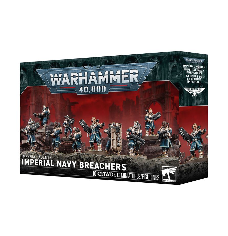 Warhammer 40,000 - Imperial Agents - Imperial Navy Breachers (PREORDER) - Plastic miniature set featuring 12 detailed Warhammer 40,000 Imperial Navy Breachers with armor, weapons, and tactical gear.