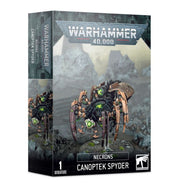 Warhammer 40,000 - Necrons - Canoptek Spyder - Warhammer 40,000 Necrons Canoptek Spyder box art featuring a mechanical spider-like alien with bronze metal limbs and.