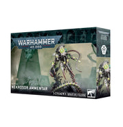 Warhammer 40,000 - Necrons - Nekrosor Ammentar - Warhammer 40k Necrons Nekrosor Ammentar miniature box with a skeletal robotic figure holding a weapon, dark metallic colors.