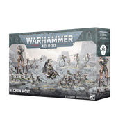 Warhammer 40,000 - Necrons - Necron Host Battleforce (PREORDER) - Warhammer 40,000 Necron Host Battleforce box featuring metallic green and bronze Necron miniatures with futuristic skeletal.