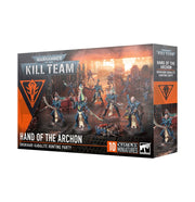 Warhammer 40,000 - Kill Team - Hand of the Archon - Warhammer 40,000 Kill Team Hand of the Archon box with detailed alien warrior miniatures in dark and metallic colors on a.