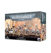 Warhammer 40,000 - T'au Empire - Fire Warriors Strike Team - Warhammer 40,000 T'au Empire Fire Warriors Strike Team with 13 white and red futuristic armored infantry miniatures wielding
