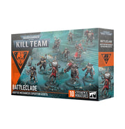 Warhammer 40,000 Kill Team Battleclade packaging with miniatures on a white background