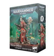 Warhammer 40,000 - Adeptus Mechanicus - Thulia Ghuld (PREORDER) - Warhammer 40,000 Adeptus Mechanicus Thulia Ghuld miniature box art showing red and bronze armored female figure with.