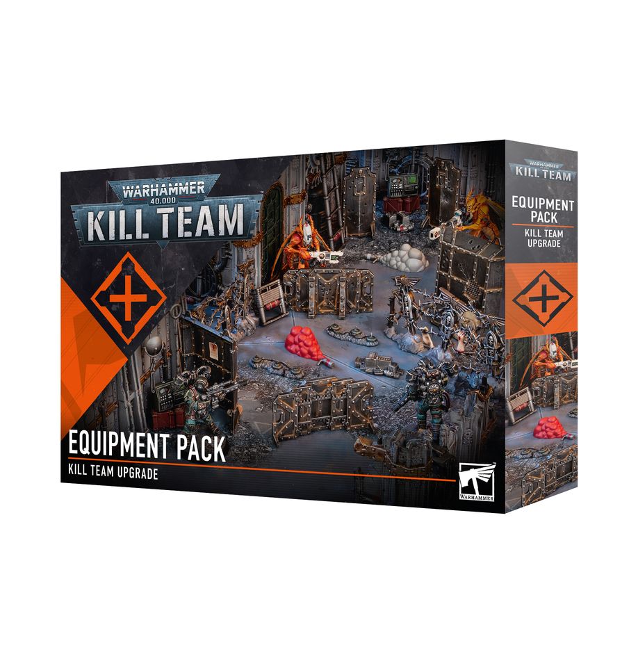 Warhamer 40,000 - Kill Team - Equipment Pack - Warhammer 40,000 Kill Team Equipment Pack box featuring detailed sci-fi terrain pieces in gray and metallic colors for.